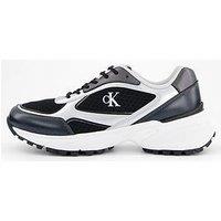 Calvin Klein Hike Runner Lace Up Mesh Trainers - Black/Silver