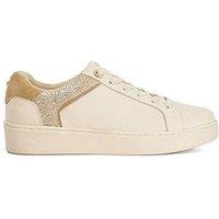 Dune London Elli Lace Up Chunky Flatform Trainers - Cream