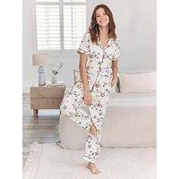Chelsea Peers Short Sleeve Long Button Up Set - White
