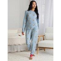 Chelsea Peers Long Crew Neck Set - Blue