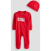 The Very Collection My 1St Valentines Sleepsuit And Hat Set - Red