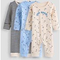 The Very Collection Life Is Sweet 3 Pack Sleepsuits - Blue