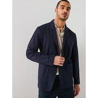 Mango Parioli 3 Button Slim Suit Jacket - Navy