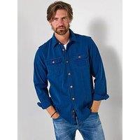 Joe Browns Blue Embroidered Stitch Detail Long Sleeve Casual Shirt - Blue