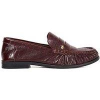 Dune London Grisella Leather Loafers - Burgundy