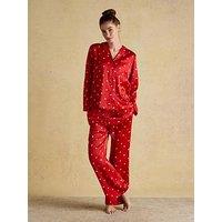 Joules Satin Spot Pyjama Set - Red