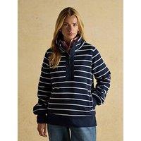 Joules Funnel Neck Quarter Zip Cotton Sweatshirt - Navy Stripe