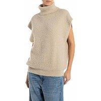 Replay High Neck Sleeveless Jumper - Brown