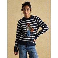 Joules Cotton Rich Intasia Knit Jumper - Navy
