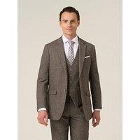 Skopes Tailored Fit Jude Fawn Herringbone Suit Jacket