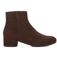 Dune London Pippie Low-Heel Suede Ankle Boots - Brown