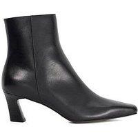 Dune London Overly Leather Chisel To Ankle Boot- Black