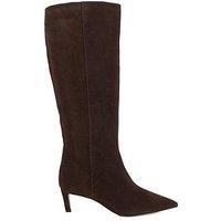 Dune London Wide Fit Smoothly Suede Knee High Boots - Brown
