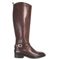 Dune London Wide Fit Talias Leather Knee High Riding Boots - Brown