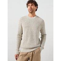 Mango Azores Salt & Pepper Crew Knitted Jumper - Light Beige