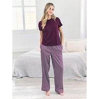 Chelsea Peers Crew Neck With Boxer Style Bottom - Burgundy