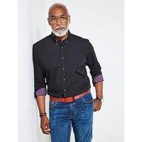 Joe Browns Contrast Trim Double Collar Long Sleeve Shirt - Black
