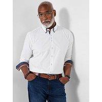 Joe Browns Blue Printed Trim Double Collar Long Sleeve Shirt