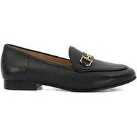Dune London Wide Fit Glair Leather Loafers - Black