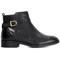 Dune London Wide Fit Pemma Leather Ankle Boots - Black
