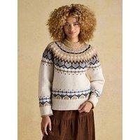Joules Fairisle Knitted Jumper - Cream