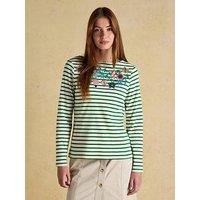 Joules Boat Neck Breton Christmas Top - Green