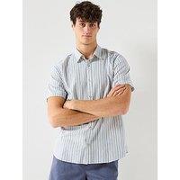 Jack & Jones Oxford Striped Short Sleeve Shirt - Blue