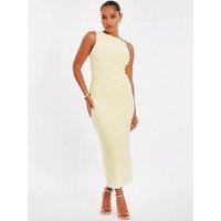 Quiz Petite Yellow Gold Buckle Midaxi Dress