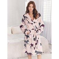 Chelsea Peers Classic Hooded Dressing Gown - Pink