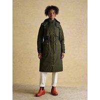 Joules Waterproof Fleece Lined Raincoat With Hood - Rosemary Green