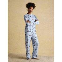 Joules Lyla Long Sleeve Jersey Cotton Pyjama Set - Blue