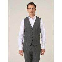 Skopes Cassius Grey Chalkstripe Waistcoat - Dark Grey