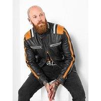 Joe Browns Men's Stylish Black Leather Biker Jacket