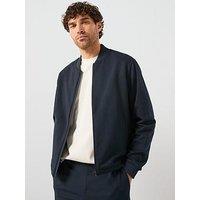 Mango Jens Fine Rib Performance Sweat Bomber - Navy
