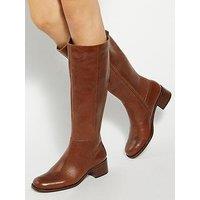 Dune London Turner Leather Knee High Boots - Tan