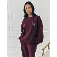 Chelsea Peers Branded Crew Sweatshirt - Burgundy