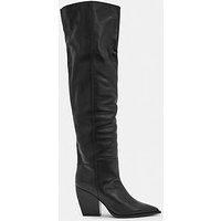Allsaints Reina Over The Knee Leather Boots - Black