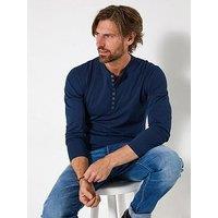 Joe Browns Henley Long Sleeve T Shirt - Navy