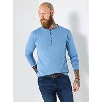 Joe Browns Henley Long Sleeve T Shirt - Blue