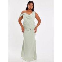 Quiz Curve Sage Drop Sleeve Maxi Dress
