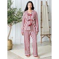 Chelsea Peers Tie Front Kimono Sleeve With Boxer Trouser Long Set - Pink