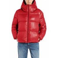 Replay Crinkle Nylon Padded Coat - Red