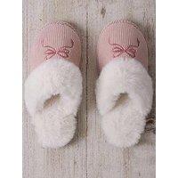 Chelsea Peers Womens Cord Slippers With Embroidery - Beige