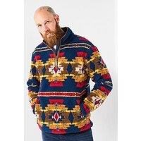 Joe Browns Patterned Borg Jacket - Navy