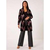 Roman Sequin Velvet Longline Jacket - Bronze