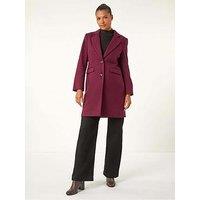 Roman Tailored Single Breasted Coat - Plum