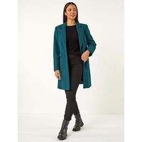 Roman Tailored Single Breasted Coat - Teal