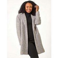 Roman Petite Textured Boucle Coat - Light Pink