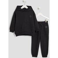 River Island Mini Boys Essentials Hoodie And Joggers Set - Black