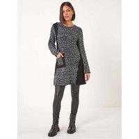 Roman Textured Pocket Detail Longline Jumper - Charcoal